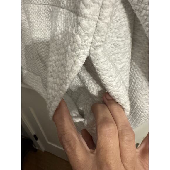 Womens Light Gray Waffle Sweatshirt, Sz L Casual Warm Comfortable Top Gorpcore - Picture 4 of 11